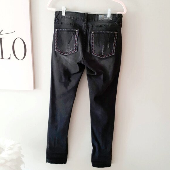 EUC Grace in LA black braided trim accent skinny denim jeans, 30 - Picture 15 of 15